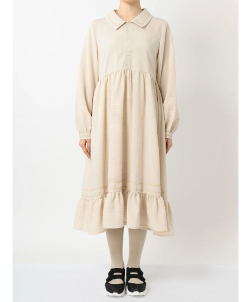 merry jenny（メリージェニー）の「なみなみカラーシャツワンピース（ワンピース・レディース・ブラック/ベージュ・FREE）」の14枚目の写真