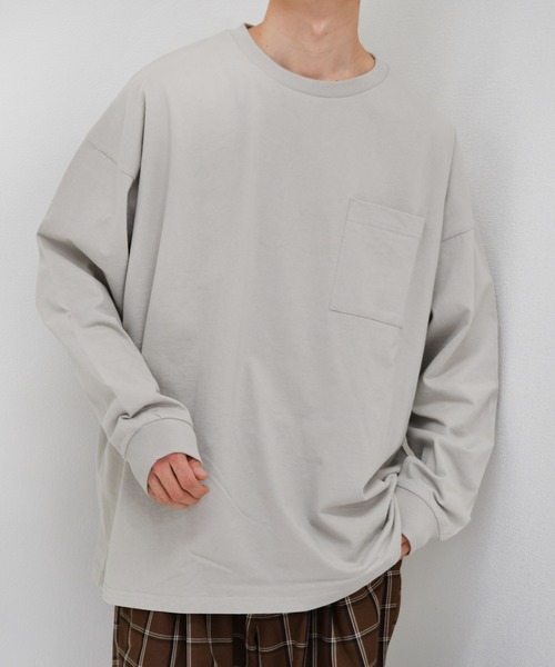 kutir(クティール)の「ウルトラルーズシルエットロンT(Tシャツ/カットソー・メンズ・ライトブルー/ブラック/グレー/オフホワイト/スモークピンク・MEDIUM/LARGE)」の1枚目の写真