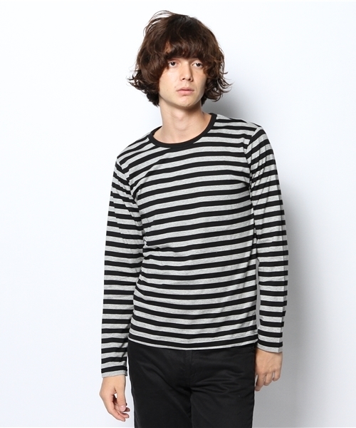 UNION STATION（ユニオンステーション）の「[Supima]スーピマコットンボーダーＴ（Tシャツ/カットソー・メンズ・グレー/ブルー/レッド・MEDIUM/LARGE/LL）」の2枚目の写真