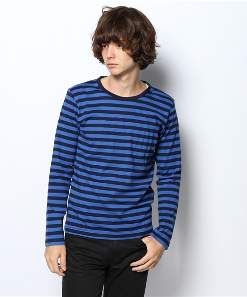 UNION STATION（ユニオンステーション）の「[Supima]スーピマコットンボーダーＴ（Tシャツ/カットソー・メンズ・グレー/ブルー/レッド・MEDIUM/LARGE/LL）」の3枚目の写真