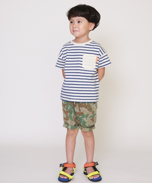 DILASH(ディラッシュ)の「ボーダー半袖Tシャツ(Tシャツ/カットソー・キッズ・ブラック/ネイビー/イエロー/グリーン/レンガ・90/100/110/120/80/130/140/150)」の11枚目の写真