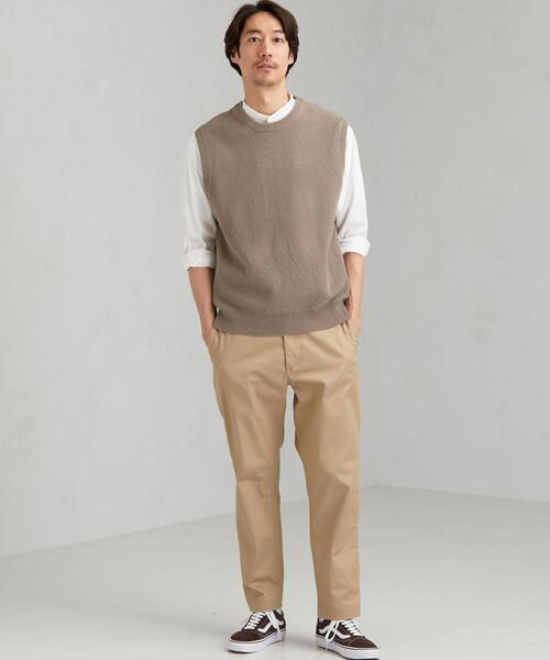 green label relaxing（グリーンレーベルリラクシング）の「CM テープヤーン リンクス クルー ベスト（ベスト・メンズ・ベージュ/ライトグレー/ネイビー・SMALL/MEDIUM/LARGE）」の16枚目の写真