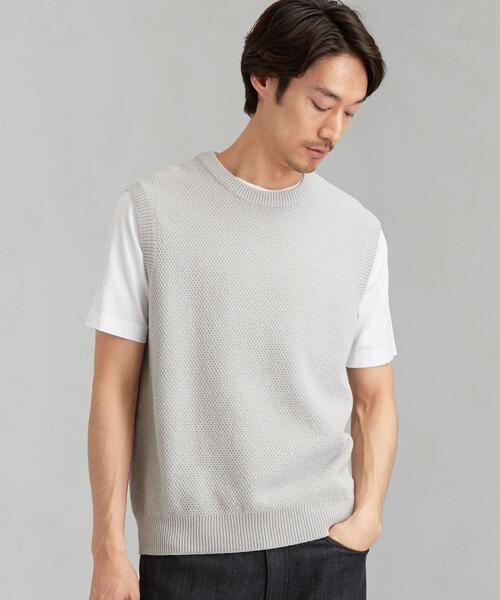 green label relaxing（グリーンレーベルリラクシング）の「CM テープヤーン リンクス クルー ベスト（ベスト・メンズ・ベージュ/ライトグレー/ネイビー・SMALL/MEDIUM/LARGE）」の15枚目の写真