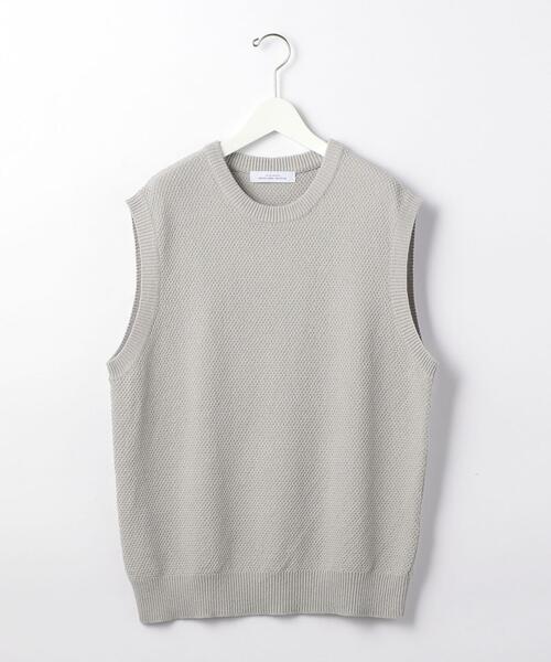green label relaxing（グリーンレーベルリラクシング）の「CM テープヤーン リンクス クルー ベスト（ベスト・メンズ・ベージュ/ライトグレー/ネイビー・SMALL/MEDIUM/LARGE）」の11枚目の写真