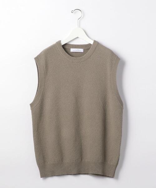 green label relaxing（グリーンレーベルリラクシング）の「CM テープヤーン リンクス クルー ベスト（ベスト・メンズ・ベージュ/ライトグレー/ネイビー・SMALL/MEDIUM/LARGE）」の9枚目の写真