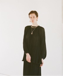 CLANE | 【CLANE(クラネ)】ドットジャガードスモックトップス/シフォンプリーツブラウス(シャツ/ブラウス)