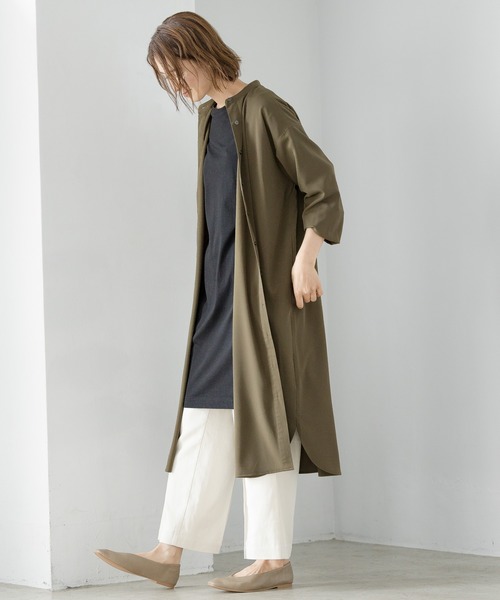 LEPSIM（レプシィム）の「多機能バンドカラーワンピース　886694（シャツワンピース・レディース・グレイッシュベージュ/オフホワイト/カーキ・FREE）」の17枚目の写真