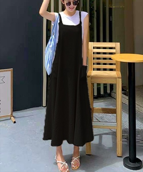 セール 綿麻100 サロペット風キャミソール ワンピース ワンピース A Lot Of Love ア ロット オブ ラブ のファッション通販 Zozotown
