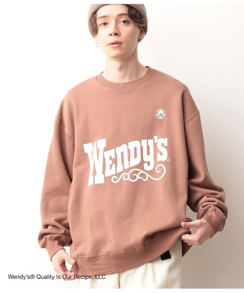 JUNRED(ジュンレッド)の「【WENDY'S×JUNRed別注】クルースウェット(スウェット・メンズ・ベージュ/オフホワイト/ワイン・M/L)」の2枚目の写真