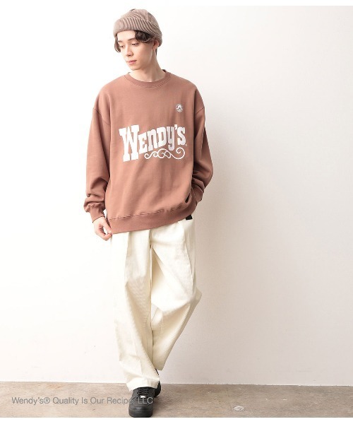 JUNRED(ジュンレッド)の「【WENDY'S×JUNRed別注】クルースウェット(スウェット・メンズ・ベージュ/オフホワイト/ワイン・M/L)」の4枚目の写真