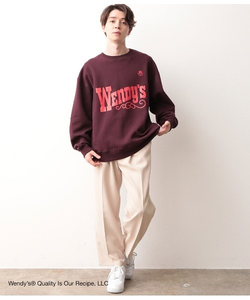 JUNRED(ジュンレッド)の「【WENDY'S×JUNRed別注】クルースウェット(スウェット・メンズ・ベージュ/オフホワイト/ワイン・M/L)」の7枚目の写真