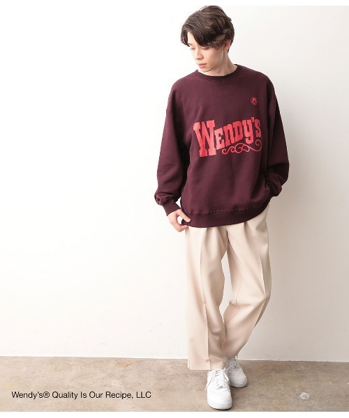 JUNRED(ジュンレッド)の「【WENDY'S×JUNRed別注】クルースウェット(スウェット・メンズ・ベージュ/オフホワイト/ワイン・M/L)」の8枚目の写真