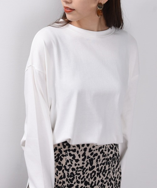 ap retro（アプレトロ）の「ラウンドヘムビッグプルオーバー【ZOZOTOWN限定商品】（Tシャツ/カットソー・レディース・オフホワイト/ブラック/グレー/ベージュ/ダークブラウン/グリーン・FREE）」の11枚目の写真