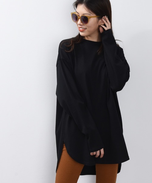 ap retro（アプレトロ）の「ラウンドヘムビッグプルオーバー【ZOZOTOWN限定商品】（Tシャツ/カットソー・レディース・オフホワイト/ブラック/グレー/ベージュ/ダークブラウン/グリーン・FREE）」の13枚目の写真