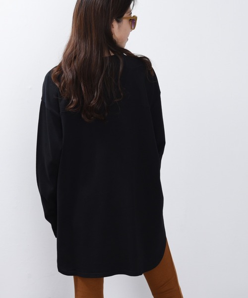 ap retro（アプレトロ）の「ラウンドヘムビッグプルオーバー【ZOZOTOWN限定商品】（Tシャツ/カットソー・レディース・オフホワイト/ブラック/グレー/ベージュ/ダークブラウン/グリーン・FREE）」の15枚目の写真