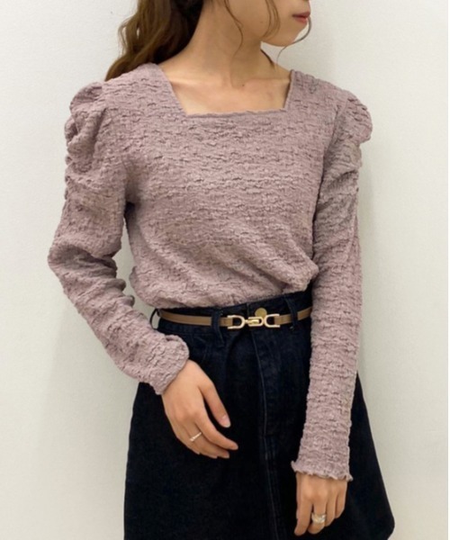 apres jour（アプレジュール）の「クシュクシュクロストップス【ZOZOTOWN限定アイテム】（Tシャツ/カットソー・レディース・ラベンダー/アイボリー/モカ/ブルー系その他・フリー）」の4枚目の写真