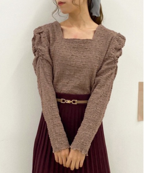 apres jour（アプレジュール）の「クシュクシュクロストップス【ZOZOTOWN限定アイテム】（Tシャツ/カットソー・レディース・ラベンダー/アイボリー/モカ/ブルー系その他・フリー）」の2枚目の写真