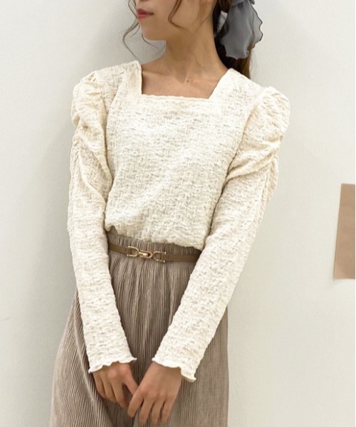 apres jour（アプレジュール）の「クシュクシュクロストップス【ZOZOTOWN限定アイテム】（Tシャツ/カットソー・レディース・ラベンダー/アイボリー/モカ/ブルー系その他・フリー）」の14枚目の写真