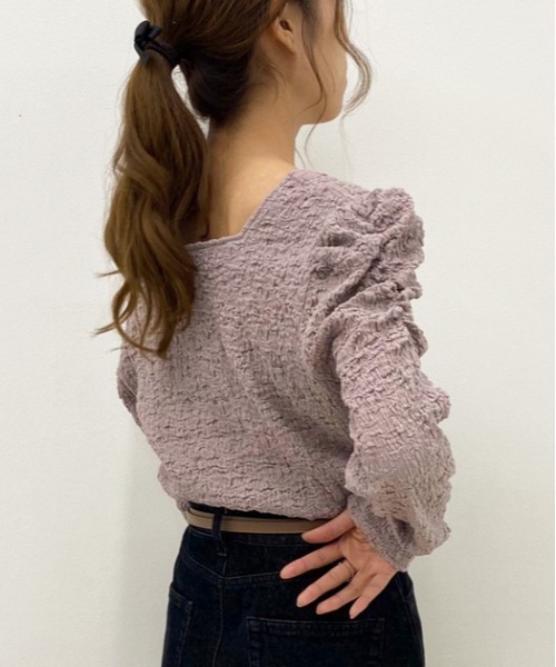 apres jour（アプレジュール）の「クシュクシュクロストップス【ZOZOTOWN限定アイテム】（Tシャツ/カットソー・レディース・ラベンダー/アイボリー/モカ/ブルー系その他・フリー）」の12枚目の写真