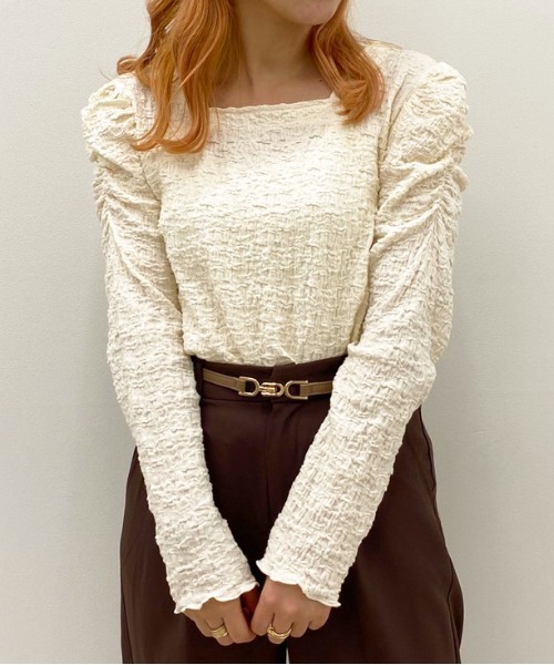 apres jour（アプレジュール）の「クシュクシュクロストップス【ZOZOTOWN限定アイテム】（Tシャツ/カットソー・レディース・ラベンダー/アイボリー/モカ/ブルー系その他・フリー）」の5枚目の写真