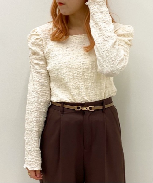 apres jour（アプレジュール）の「クシュクシュクロストップス【ZOZOTOWN限定アイテム】（Tシャツ/カットソー・レディース・ラベンダー/アイボリー/モカ/ブルー系その他・フリー）」の6枚目の写真