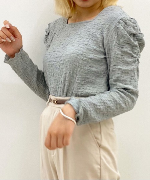 apres jour（アプレジュール）の「クシュクシュクロストップス【ZOZOTOWN限定アイテム】（Tシャツ/カットソー・レディース・ラベンダー/アイボリー/モカ/ブルー系その他・フリー）」の9枚目の写真