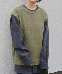 SENSION（センション）の「wide crew neck knit vest / ワイドクルーネックニットベスト（ニット/セーター・メンズ）」