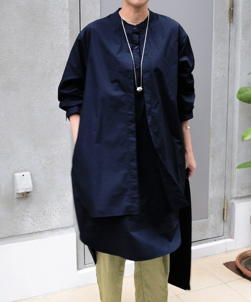 Marient（マリエント）の「フロントヨークシャツワンピ（ワンピース・レディース・ホワイト/ブラック/ネイビー/カーキ・FREE）」の4枚目の写真