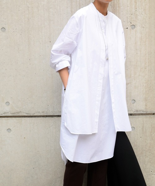 Marient（マリエント）の「フロントヨークシャツワンピ（ワンピース・レディース・ホワイト/ブラック/ネイビー/カーキ・FREE）」の19枚目の写真