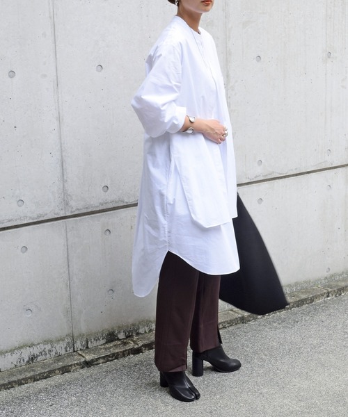 Marient（マリエント）の「フロントヨークシャツワンピ（ワンピース・レディース・ホワイト/ブラック/ネイビー/カーキ・FREE）」の5枚目の写真