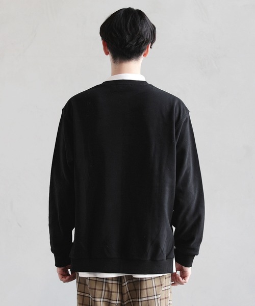 ASTRONOMY（アストロノミー）の「ビッグシルエット サイドジップ クルースウェット モックネック 長袖カットソー リアル アンサンブル オーバーサイズ（スウェット・メンズ・ブラウン/ブラック/グリーン/ワイン・M/L）」の9枚目の写真