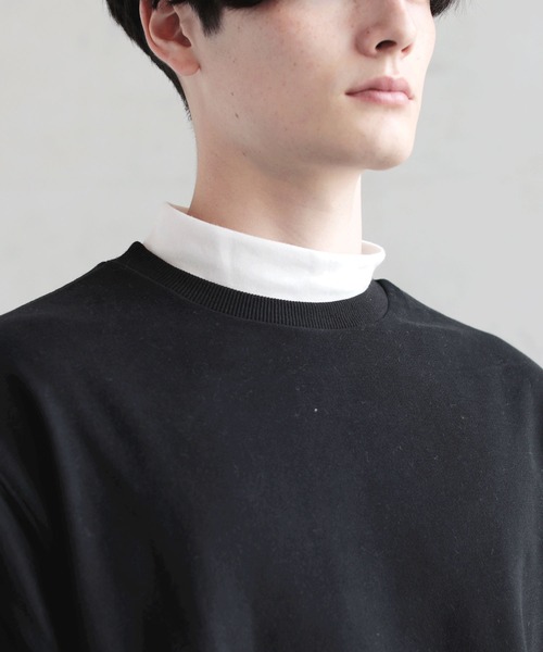 ASTRONOMY（アストロノミー）の「ビッグシルエット サイドジップ クルースウェット モックネック 長袖カットソー リアル アンサンブル オーバーサイズ（スウェット・メンズ・ブラウン/ブラック/グリーン/ワイン・M/L）」の10枚目の写真