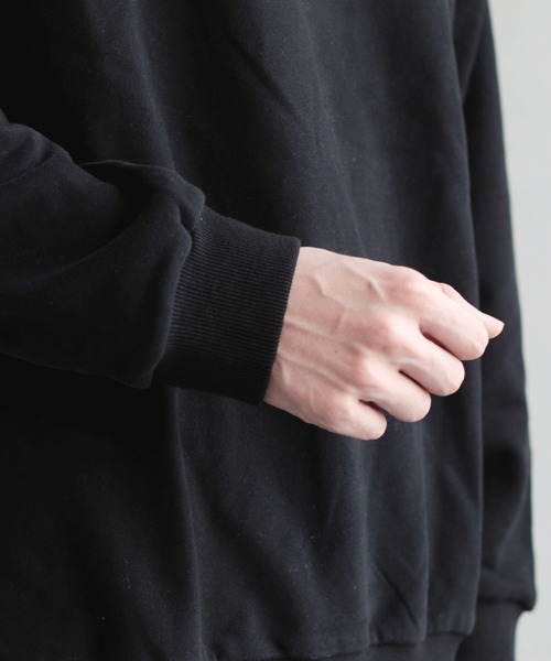 ASTRONOMY（アストロノミー）の「ビッグシルエット サイドジップ クルースウェット モックネック 長袖カットソー リアル アンサンブル オーバーサイズ（スウェット・メンズ・ブラウン/ブラック/グリーン/ワイン・M/L）」の11枚目の写真