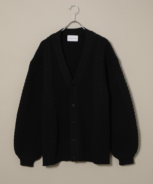 ADAM ET ROPE'（アダムエロペ）の「ライトケーブルボリュームカーディガン/オーバーサイズ/超軽量/防風性（その他アウター・メンズ・キャメル/ブラック/キナリ・M/L）」の10枚目の写真