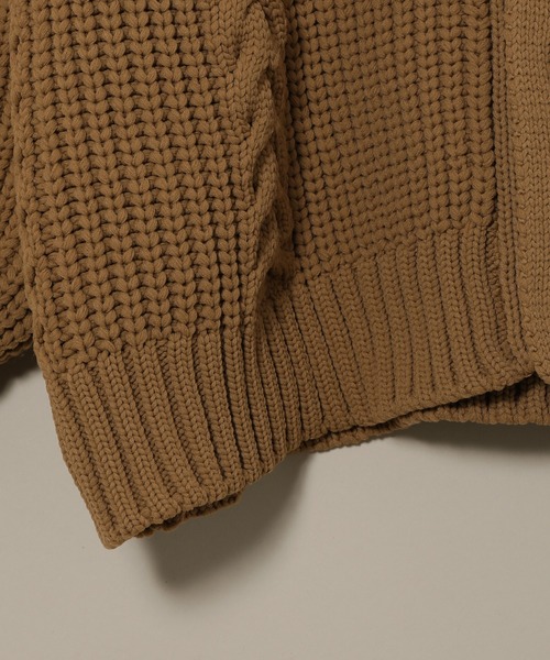 ADAM ET ROPE'（アダムエロペ）の「ライトケーブルボリュームカーディガン/オーバーサイズ/超軽量/防風性（その他アウター・メンズ・キャメル/ブラック/キナリ・M/L）」の13枚目の写真