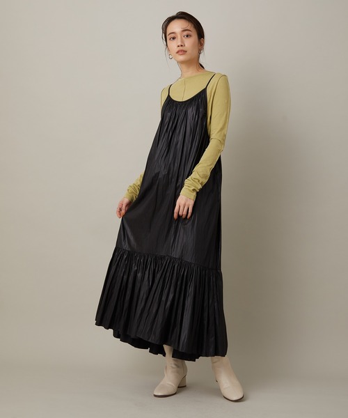 ADAM ET ROPE'（アダムエロペ）の「ギャザーキャミワンピース（ワンピース・レディース・ブラック/ダークブラウン・FREE）」の21枚目の写真