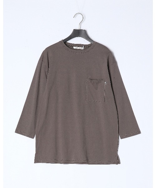 PREFERIR(プレフェリール)の「ポケット付き ロンT 七分袖(Tシャツ/カットソー・レディース・ブラック/カーキ/ホワイト/モカ・MEDIUM/LARGE/SMALL)」の2枚目の写真