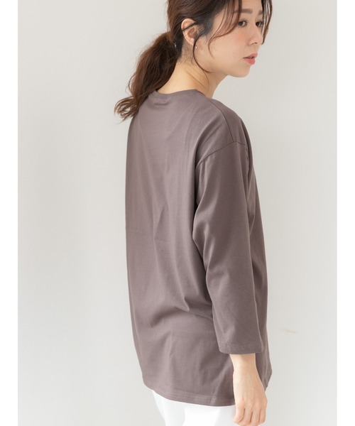 PREFERIR(プレフェリール)の「ポケット付き ロンT 七分袖(Tシャツ/カットソー・レディース・ブラック/カーキ/ホワイト/モカ・MEDIUM/LARGE/SMALL)」の19枚目の写真