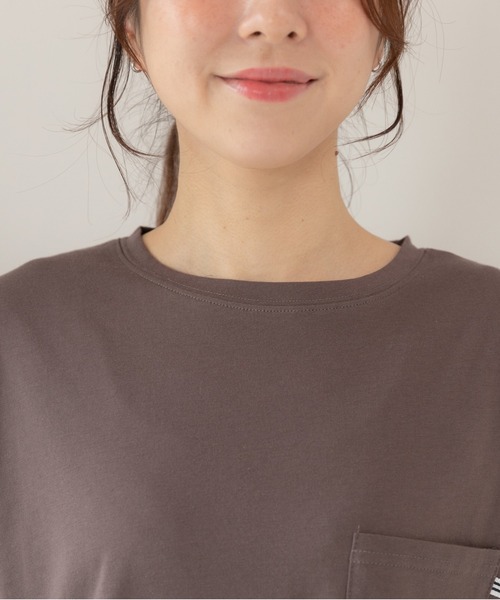 PREFERIR(プレフェリール)の「ポケット付き ロンT 七分袖(Tシャツ/カットソー・レディース・ブラック/カーキ/ホワイト/モカ・MEDIUM/LARGE/SMALL)」の22枚目の写真