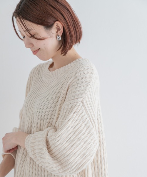 URBAN RESEARCH Sonny Label(アーバンリサーチサニーレーベル)の「製品染めコットンニットプルオーバー(ニット/セーター・レディース・オフホワイト/ブルー系その他/オレンジ・FREE)」の12枚目の写真