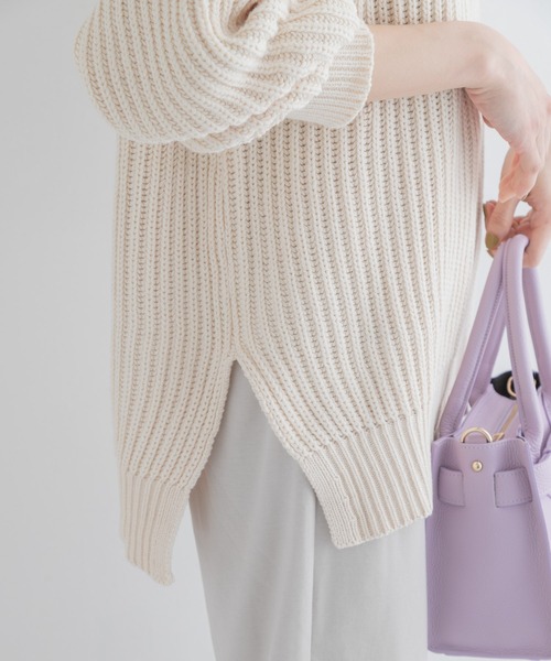 URBAN RESEARCH Sonny Label(アーバンリサーチサニーレーベル)の「製品染めコットンニットプルオーバー(ニット/セーター・レディース・オフホワイト/ブルー系その他/オレンジ・FREE)」の14枚目の写真