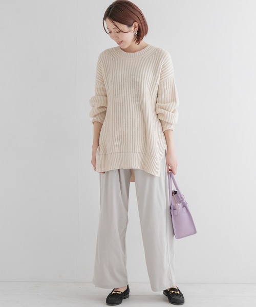 URBAN RESEARCH Sonny Label(アーバンリサーチサニーレーベル)の「製品染めコットンニットプルオーバー(ニット/セーター・レディース・オフホワイト/ブルー系その他/オレンジ・FREE)」の16枚目の写真