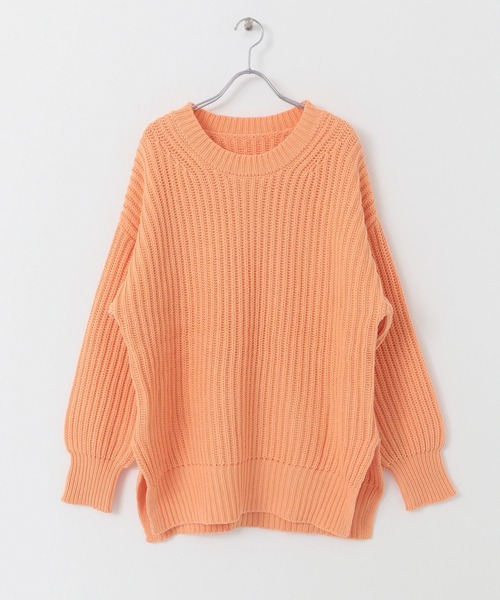 URBAN RESEARCH Sonny Label(アーバンリサーチサニーレーベル)の「製品染めコットンニットプルオーバー(ニット/セーター・レディース・オフホワイト/ブルー系その他/オレンジ・FREE)」の22枚目の写真