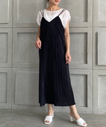 moment+ | 【2021S/S New Arrival】ミニプリーツキャミワンピース(ワンピース)