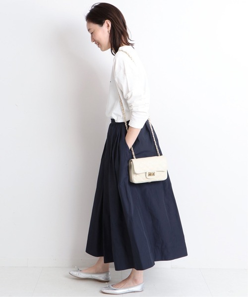 IENA タフタギャザースカート IENA】 大人気 メモリータフタ ギャザーティアードスカート