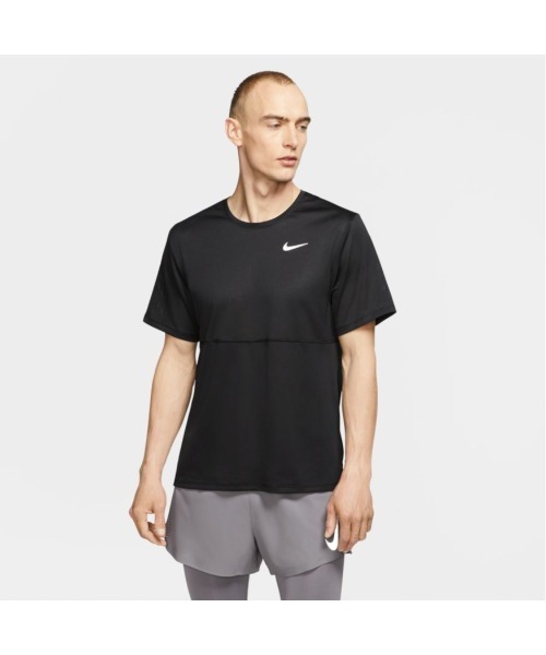 NIKE（ナイキ）の「ナイキ NIKE ナイキ ブリーズ ラン S/S（Tシャツ/カットソー・メンズ・ブラック・S/L/LL/M）」の5枚目の写真