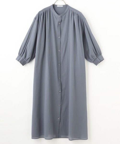 Honeys（ハニーズ）の「マオカラーワンピース（ワンピース・レディース・ベージュ/アイボリー/チャコール/パープル/ブルーグレー/カーキ/モカ・L/M/S）」の19枚目の写真