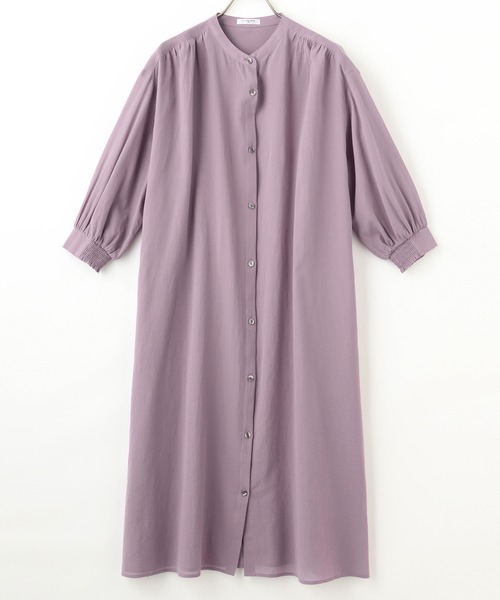 Honeys（ハニーズ）の「マオカラーワンピース（ワンピース・レディース・ベージュ/アイボリー/チャコール/パープル/ブルーグレー/カーキ/モカ・L/M/S）」の17枚目の写真