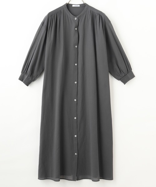 Honeys（ハニーズ）の「マオカラーワンピース（ワンピース・レディース・ベージュ/アイボリー/チャコール/パープル/ブルーグレー/カーキ/モカ・L/M/S）」の10枚目の写真