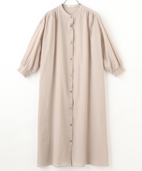 Honeys（ハニーズ）の「マオカラーワンピース（ワンピース・レディース・ベージュ/アイボリー/チャコール/パープル/ブルーグレー/カーキ/モカ・L/M/S）」の22枚目の写真